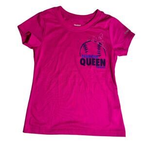 Reebok Diamond Queen Softball Shirt Youth XS Pink PlayDry Athletic Tee baseball